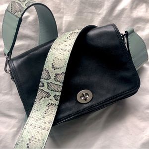 Brand new python snakeskin Italian leather novelty bag strap